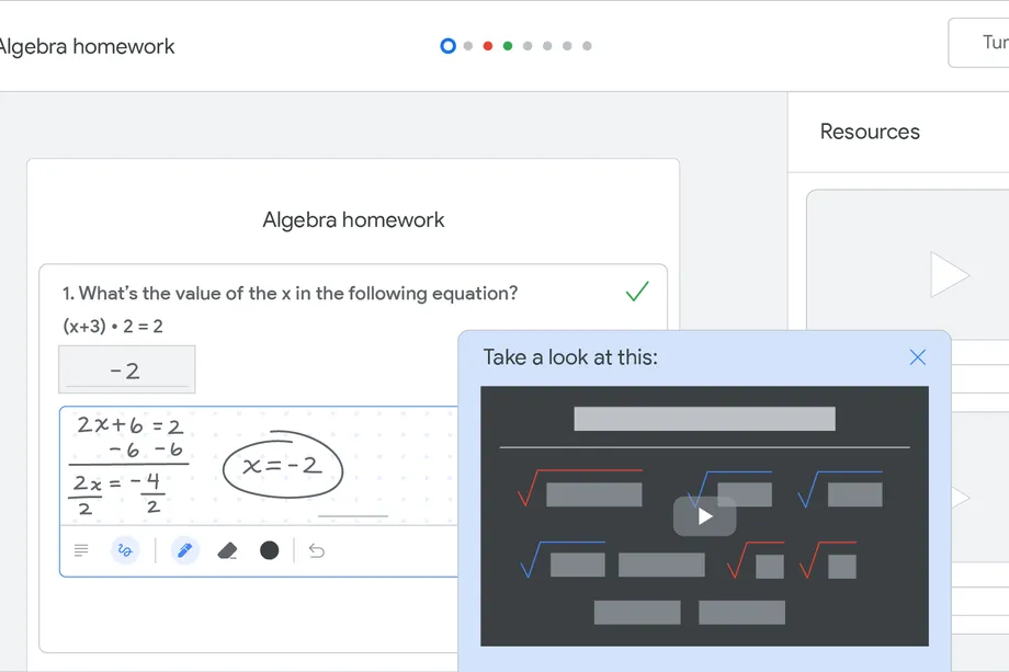 新的Google Classroom工具对棘手的家庭作业问题进行提示