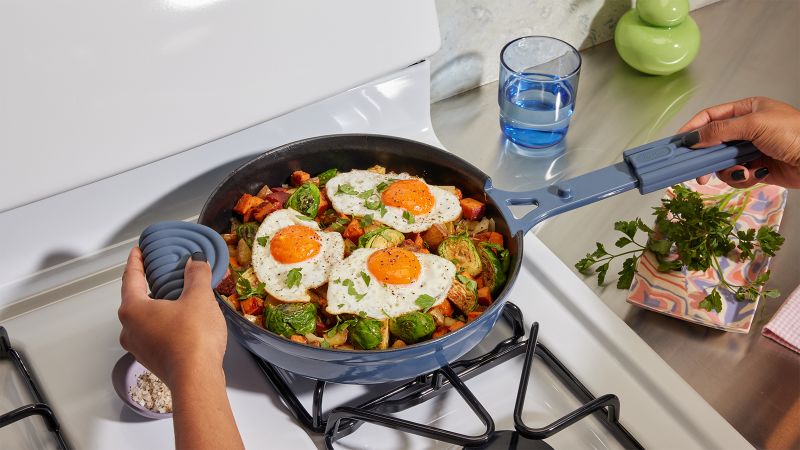 The Our Place Always Cast Iron Pan brings a pretty new twist to the kitchen staple