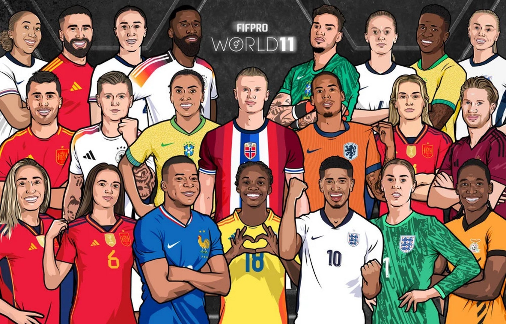 FIFPro World 11 宣佈：這些是 2024 年的夢之隊